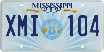 MS license plate XMI104