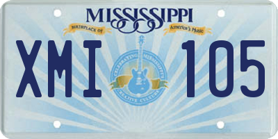 MS license plate XMI105