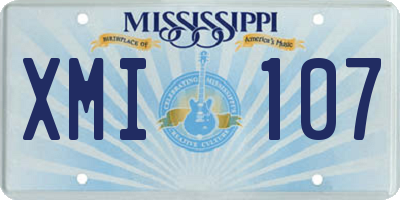 MS license plate XMI107