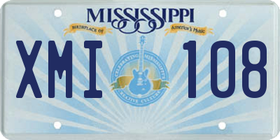 MS license plate XMI108