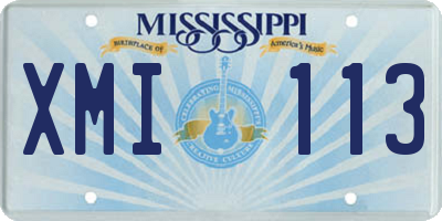 MS license plate XMI113