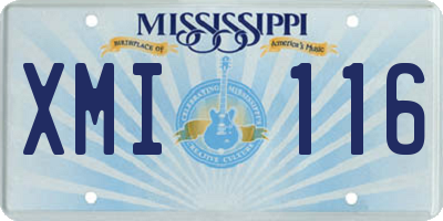 MS license plate XMI116