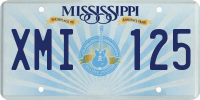 MS license plate XMI125