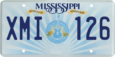 MS license plate XMI126