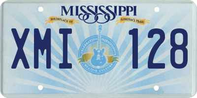 MS license plate XMI128