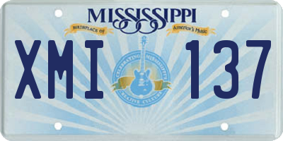 MS license plate XMI137