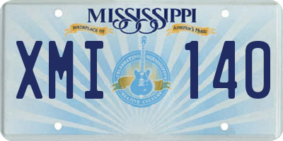 MS license plate XMI140