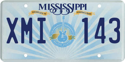MS license plate XMI143