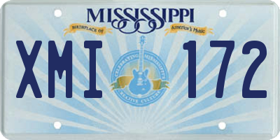 MS license plate XMI172