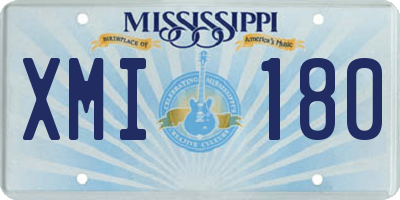 MS license plate XMI180
