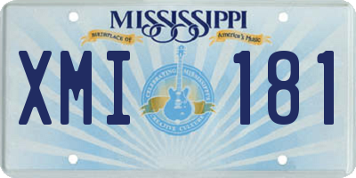 MS license plate XMI181