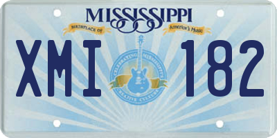 MS license plate XMI182