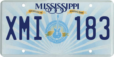 MS license plate XMI183