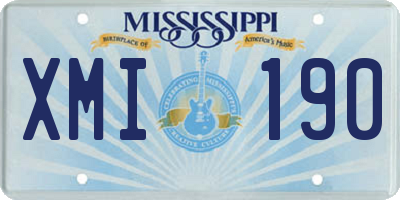 MS license plate XMI190