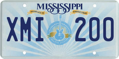 MS license plate XMI200
