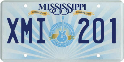 MS license plate XMI201