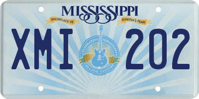 MS license plate XMI202
