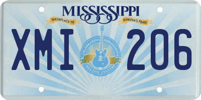 MS license plate XMI206
