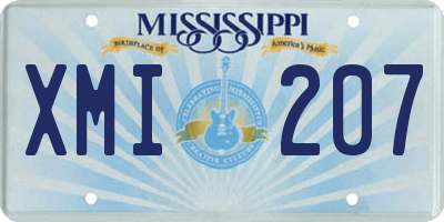 MS license plate XMI207