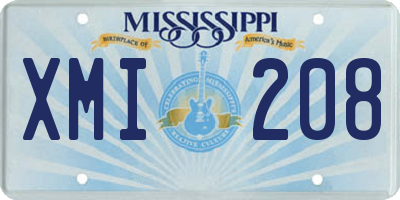 MS license plate XMI208