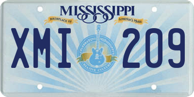MS license plate XMI209