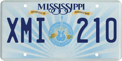 MS license plate XMI210