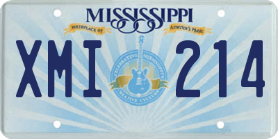 MS license plate XMI214