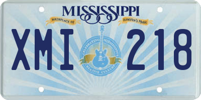 MS license plate XMI218