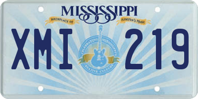 MS license plate XMI219