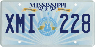 MS license plate XMI228