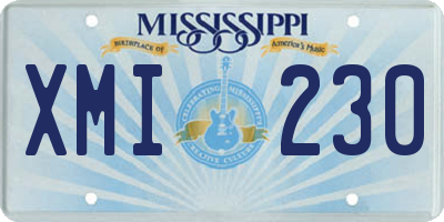 MS license plate XMI230