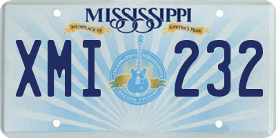MS license plate XMI232
