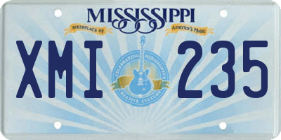 MS license plate XMI235