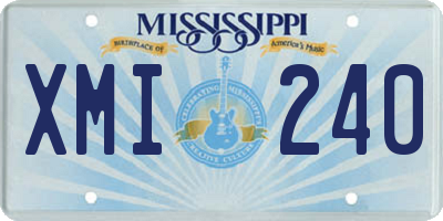 MS license plate XMI240