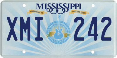MS license plate XMI242
