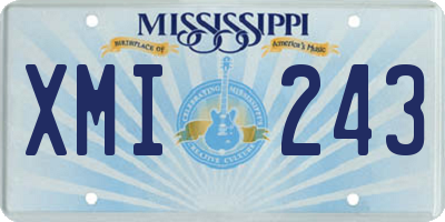 MS license plate XMI243