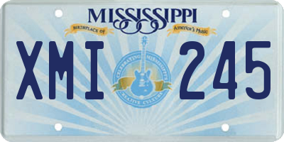 MS license plate XMI245
