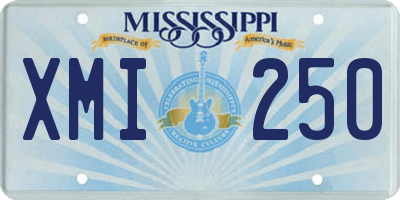 MS license plate XMI250