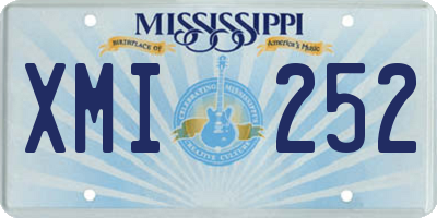 MS license plate XMI252