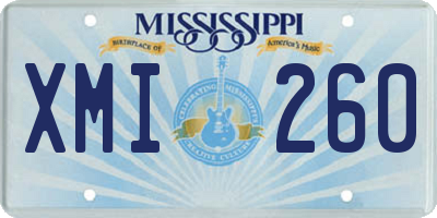MS license plate XMI260
