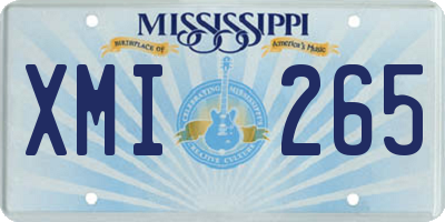MS license plate XMI265