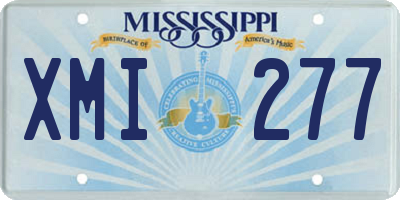 MS license plate XMI277