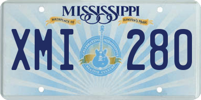 MS license plate XMI280