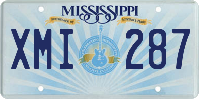MS license plate XMI287