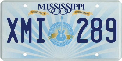 MS license plate XMI289