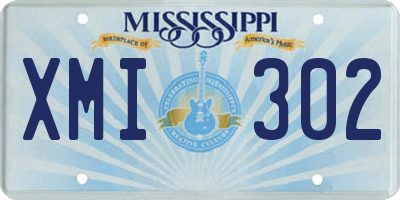MS license plate XMI302