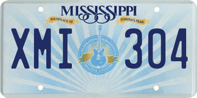 MS license plate XMI304