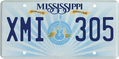 MS license plate XMI305