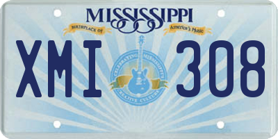 MS license plate XMI308
