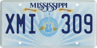 MS license plate XMI309